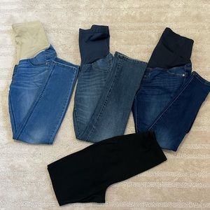 Maternity jeans leggings bundle size small 6 - 4 piece lot